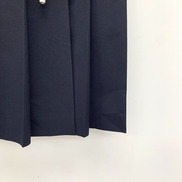 Prada Womens Deep Blue Wool Pleated Skirt With Lace-Up Detail Size 36 XS Made In - Picture 7 of 8